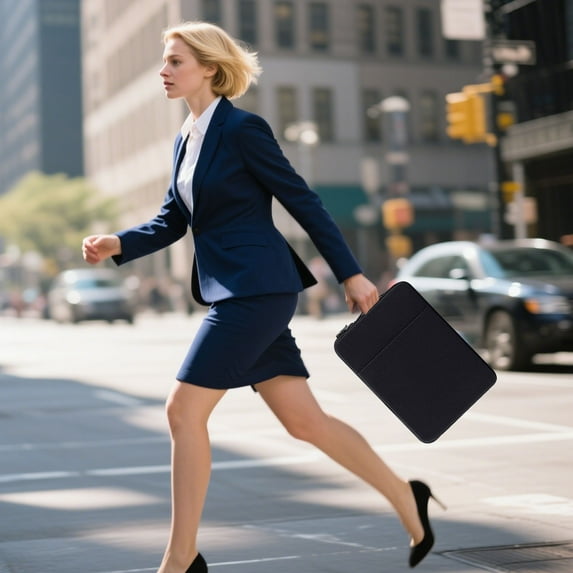 15.6 Inch Laptop Sleeve Case Water-Resistant Computer Bag with Handle Linen Fabric Protective Bag Water With Front Pocket For Chargers/Accessories Compatible With And More Lightweight