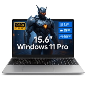 15.6 Inch Windows 11 Pro Laptop, 8GB RAM 512GB SSD, Intel Celeron, FHD IPS Display, Ultra Slim Notebook, Dual-Band WiFi, HDMI, Webcam