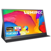 15.6 Inch Portable Monitor 1080P FHD IPS Gaming Display Monitor with USB-C & HDMI Light Weight Ultra-Slim External Second Screen with Smart Cover & Speakers for Laptop，PC, Mac, Phone, PS5, Switch
