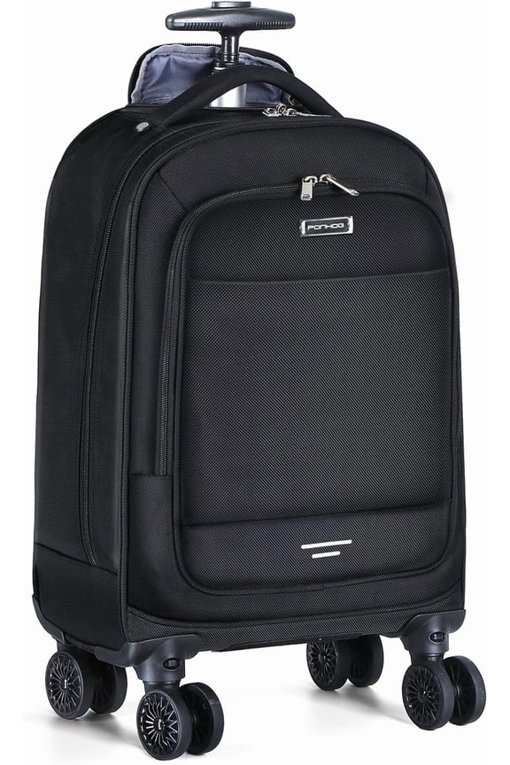 15.6 Inch Rolling Laptop Backpack - 4 Spinner Wheels Carry On Travel Bag, Wheeled Backpack for Women Men (Overnight/College/Work, Black)