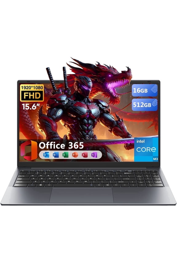 15.6" Laptop,16GB RAM 512GB SSD,Windows 11 Pro,Intel Core i3(Up to 3.4GHz),Business NoteBook Computer,1920 x 1080 FHD 16:9 Display