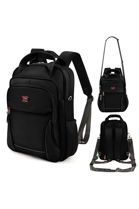 15.6" Laptop Backpack Convertible Crossbody Shoulder Bag Multi-Functional Computer Bag for Travel Business Work Men Women,Black - 2113