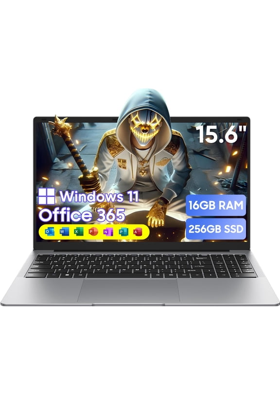 15.6" Laptop Computer,16GB RAM 256GB SSD,Windows 11 Pro Bussiness NoteBook PC,MS Office,Intel Pentium 4425Y, 100% sRGB Screen,2.4G/5G Dual Band WiFi
