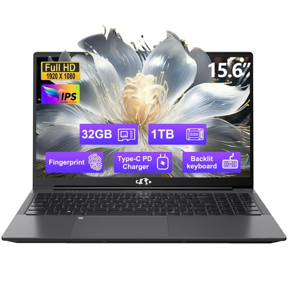 15.6"Laptop-Computer 32GB RAM 1TB SSD Intel Pentium 6 Cores i3-1215U 2 Years Warranty(Beat i5-1135G7)Backlit Keyboard Fingerprint Type-C Fast Charging Business-Student-Laptop win11,Gray