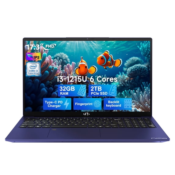 15.6"Laptop-Computer 32GB RAM 2TB SSD Intel Pentium 6 Cores i3-1215U 2 Years Warranty(Beat i5-1135G7)Backlit Keyboard Fingerprint Type-C Fast Charging Business-Student-Laptop win11,Blue