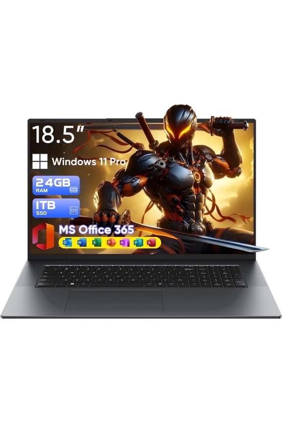 18.5" Laptop 24GB RAM 1TB SSD,Windows 11 Pro Notebook Computer,MS Office 365,Intel Core i3 Processor (up to 3.4 GHz),QHD Display