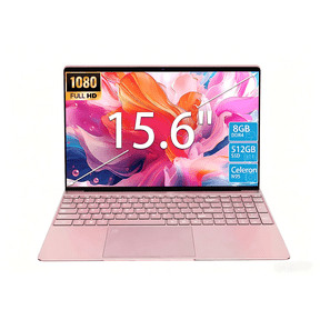 15.6" Laptop,Intel N95,8GB RAM,512GB SSD,Windows 11 Pro Work Computer,Fingerprint Reader,Backlit Keyboard,Rose