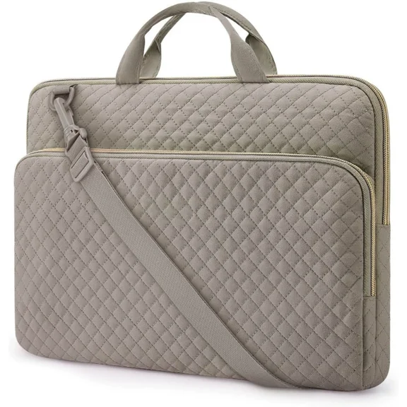15.6" Laptop Shoulder Bag Laptop Sleeve Case Compatible with MacBook Pro, HP, Dell, Acer Aspire, Asus Notebook, Shockproof Soft Padded Zipper Cover Carrying Computer Bag, Pink