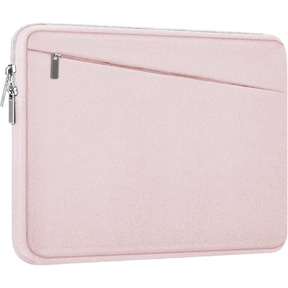 15.6" Laptop Sleeve with Front Pocket, Slim Bag for HP/Dell/Lenovo/Asus, Pink