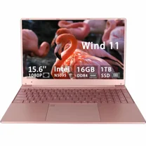 15.6 Lightweight Laptop for Students and Business, Intel Celeron ADL-N5095 Processor (Up To 2.9GHz), 16GB RAM, 1TB SSD, FHD IPS (1920x1080) , Backlit Keyboard, Fingerprint, WiFi 5,Win 11 Pro (Pink)