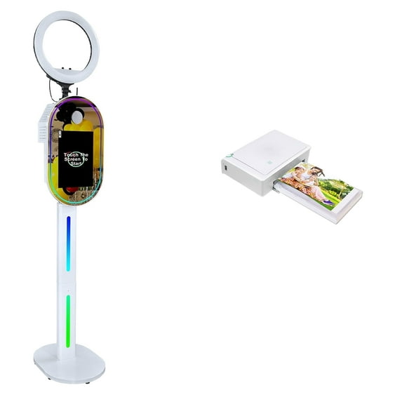 PAAFNN 15.6inch Portable Mirror Photo Booth with Ring Light Selfie Machine Touch Screen for Party