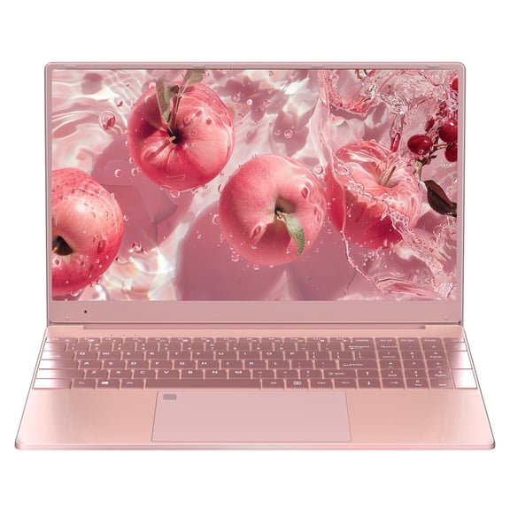 15.6" Rose Gold Laptop, (Win 11 Pro + Office 2019), Celeron J4125, 12GB DDR4 RAM, 512GB SSD, FHD IPS Display, Backlit Keyboard, Fingerprint Reader, USB 3.0, HDMI