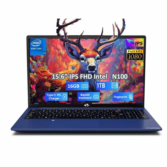 15.6 Student Laptop, 16GB RAM 1TB SSD Intel Pentium Quad Core N100, Computer with Backlit Keyboard Fingerprint (Beat to i3-1115G4 Up to 3.4GHz) Laptops