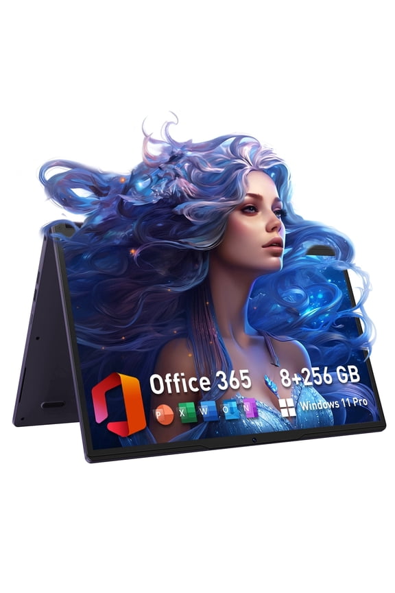 15.6" Touchscreen Laptop,256GB SSD 8GB RAM,Windows 11 Pro,360° Foldable 2 in 1 Laptop Computer,MS Office 365,Intel Core i3(up to 3.4 GHz)Processor,FHD Display