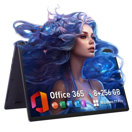 15.6" Touchscreen Laptop,256GB SSD 8GB RAM,Windows 11 Pro,360 Foldable 2 in 1 Laptop Computer,MS Office 365,Intel Core i3(up to 3.4 GHz)Processor,FHD Display