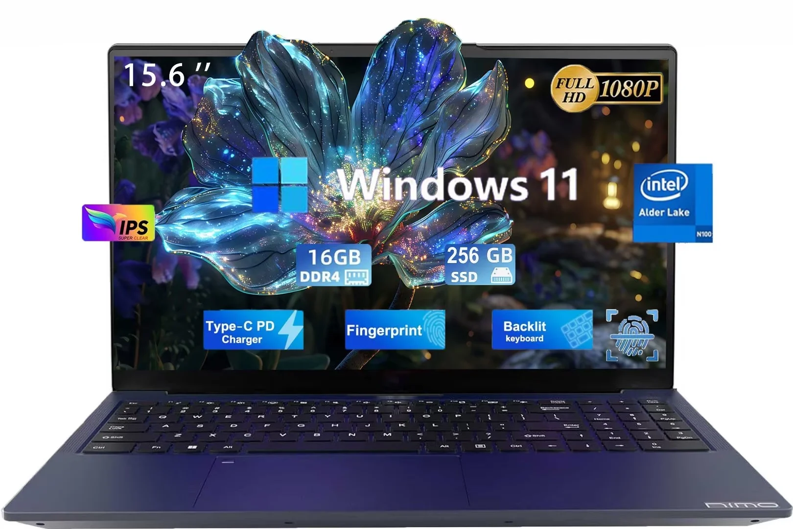 15.6" Ultral Light Laptop for Students and Business, Intel Pentium Quad ...