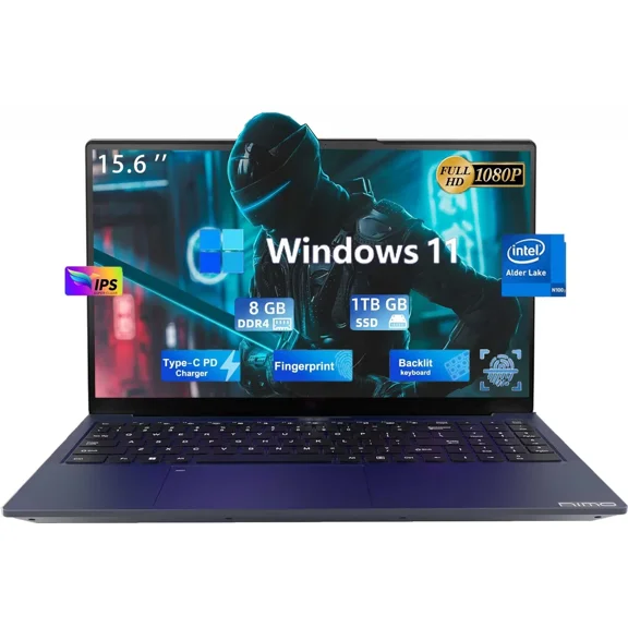 15.6" Ultral Light Laptop for Students, Intel Pentium Quad-Core N100 (Beat to i3-1115G4, Up to 3.4GHz) , 8GB RAM, 1TB SSD, WiFi 6, Windows 11-Blue