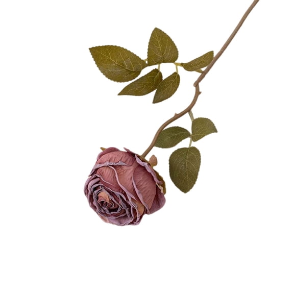 15.6'' Valentine's Day Fake Rose Bouquet,1Pcs Artificial Roses Flowers,Realistic Roses, Real Touch Cloth Rose, Single Fake Flower Long Stem Bouquets for Home Wedding Party Decoration(Brown1)