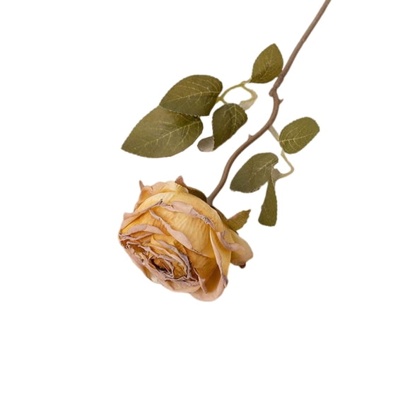 15.6'' Valentine's Day Fake Rose Bouquet,1Pcs Artificial Roses Flowers,Realistic Roses, Real Touch Cloth Rose, Single Fake Flower Long Stem Bouquets for Home Wedding Party Decoration(Yellow)