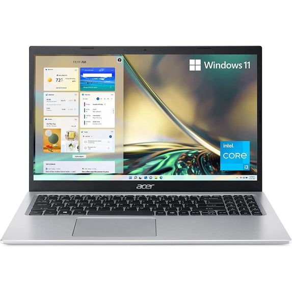 Acer Aspire 5 15.6" Full HD Laptop, Intel Core i3 i3-1115G4, 8GB RAM, 128GB SSD, Windows 11 Home in S mode, A515-56-347N