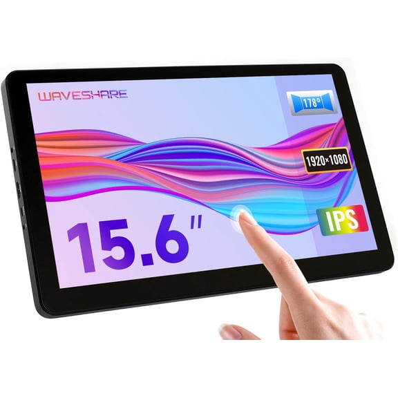 15.6 inch HDMI LCD (H) (with case) IPS Display 1920x1080 Resolution Capacitive Screen with Toughened Glass Touch Panel Supports /Jetson Nano/PC/Game Consoles