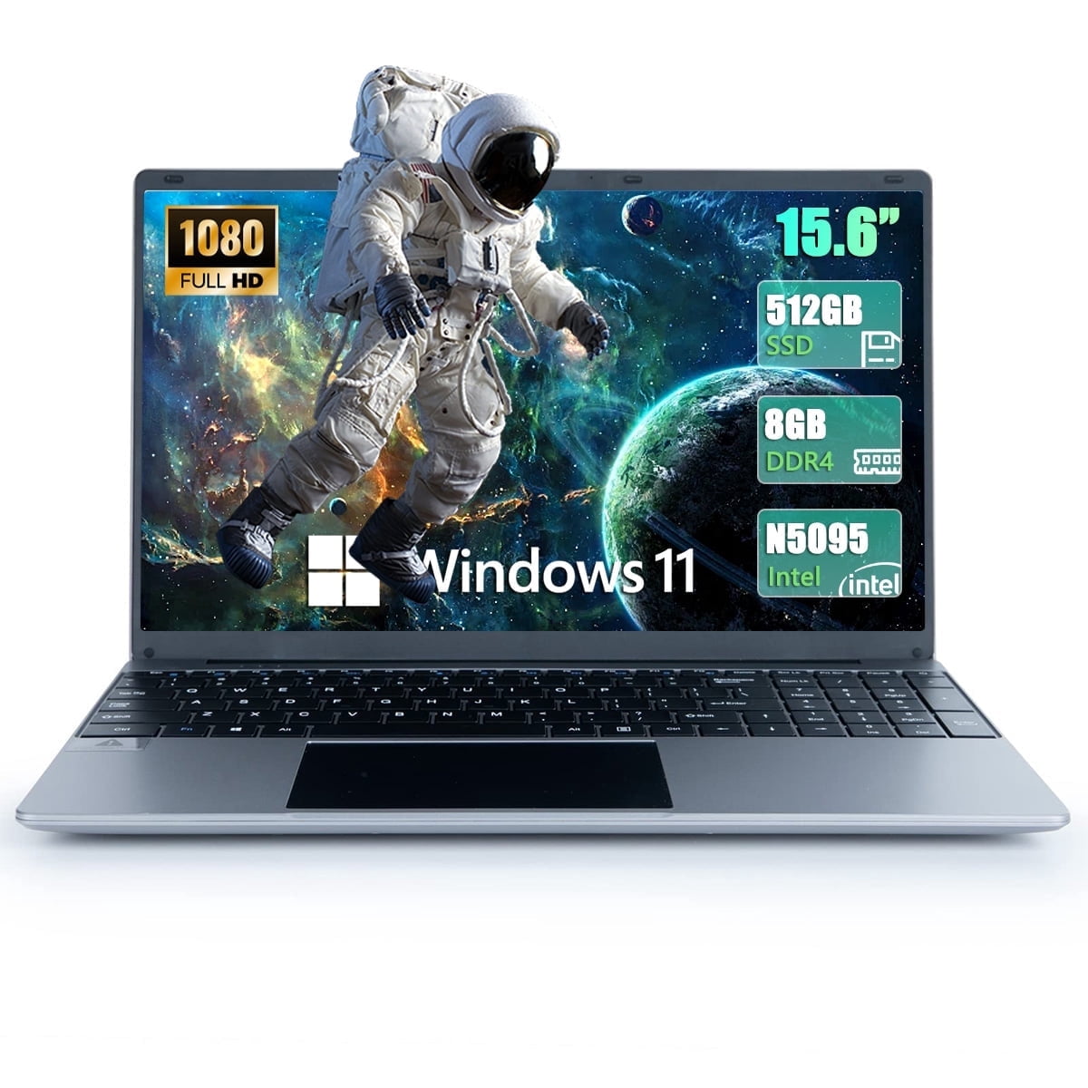 15.6 inch Notebook, Intel Celeron Quad-Core, 8GB RAM, 256GB ROM