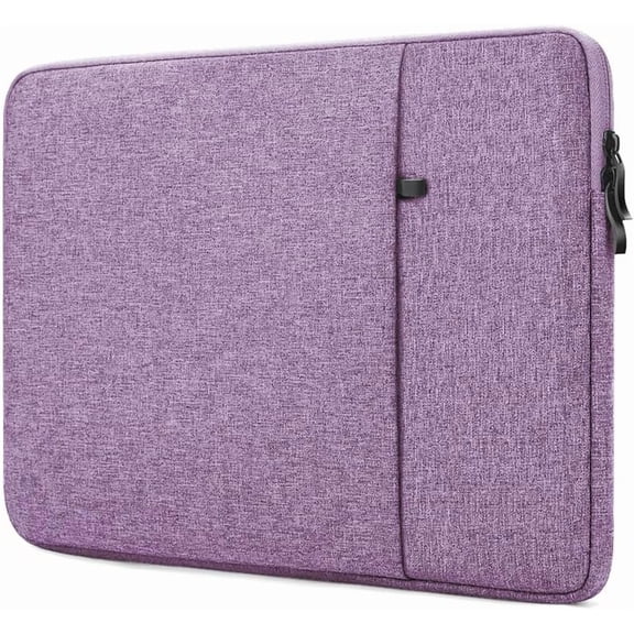 15.6 inch Laptop Sleeve Case, Shockproof Protective Computer Sleeve Cover with Accessories Pocket, Water Resistant Traveling Carrying Laptop Bag Compatible for MacBook Dell Acer Asus Lenovo, Purple