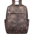 thumbnail image 1 of 15.6-inch PU leather men's and women's laptop backpacks, business and leisure backpacks, travel bags, 1 of 6