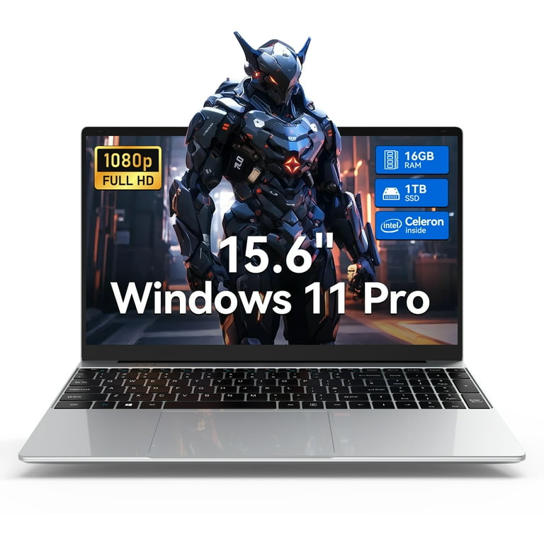 15.6 inch Portable Laptop, HD Display, Intel Quad-Core N100