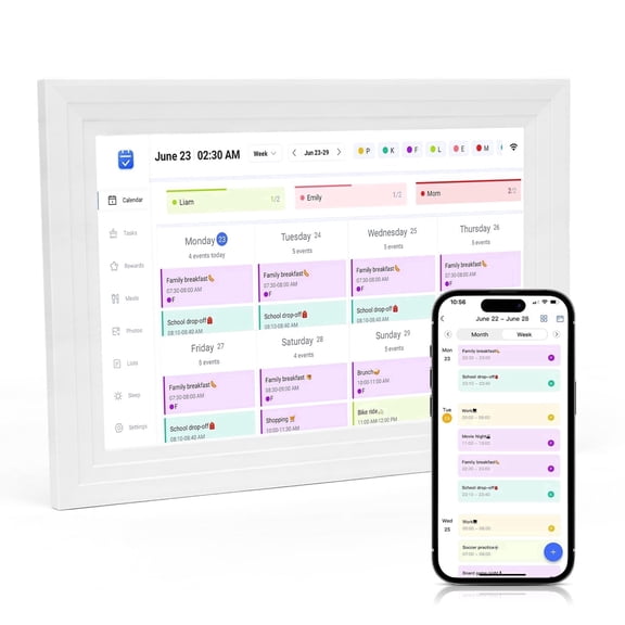 15.6 inch Wall Planner Digital Calendar & Chore Chart, WiFi Smart Touchscreen Interactive Display for Family Schedules/Meal Planner, Display Digital Calendar Great Gifts for Organizing Your 2026 Year