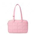 thumbnail image 1 of 15.6 inches Laptop Bag, Shockproof Laptop Handle Bag with 3 Pockets Compatible with MacBook, HP, Dell, Large Quilted Travel Tote Shoulder Bag with Zipper for College Office Clinical Gym, Pink, 1 of 10