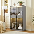 thumbnail image 1 of 15.60 in Wide, Grey - Adjustable Tempered Glass Shelves - Study Space / Customize Storage for Collections, 1 of 6