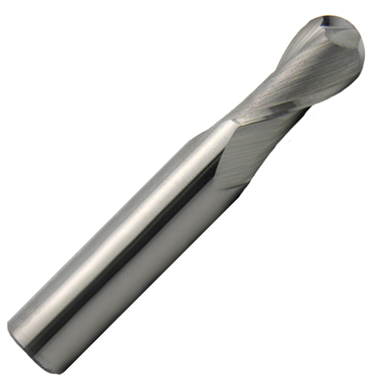 15/64" Diameter 2 Flute Single End Ball 30° Carbide End Mill End, 3/4"Length of Cut, 1/4" Shank, 2-1/2" OAL