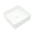 thumbnail image 1 of 15.69"×15.69"×5.13" White Ceramic Rectangular Countertop Bathroom Sink, 1 of 10