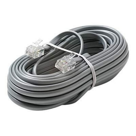 6C 15' Silver Modular Line Cord