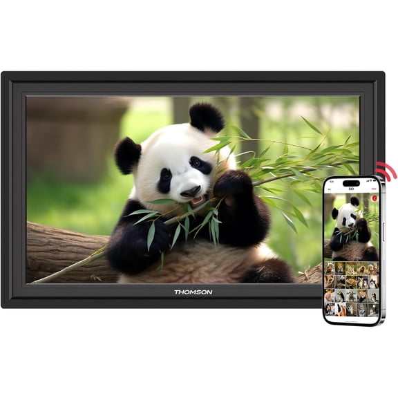 15.6Inch FHD Digital Picture Frame, 1920x1080 IPS Digital Photo Frame with 32GB Large Storage, Quad-Core CPU, Auto-Rotate, Slideshow, Easy Photo Transfer via WiFi APP/Email/USB/SD Card