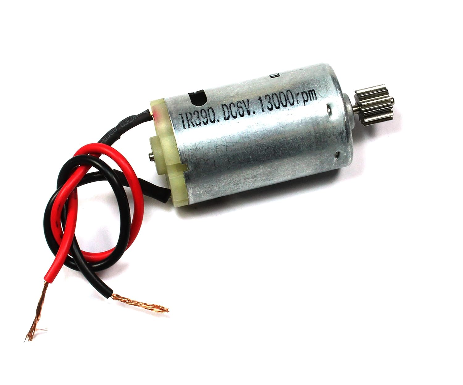 6in Spring Motor #15) 6VDC Motor 13000 RPM 6V w/ 9mm Pinon Gear, 18AWG 6