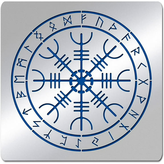 15.6x15.6cm Metal Journal Stencil Rune Pattern Reusable Drawing Journal Stencil for DIY Engraving Painting Scrapbooking