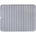thumbnail image 1 of 15.7*11.8 inches Silicone Dish Drying Mat for Kitchen Counter, Heat Resistant, Non-Slip Design, Quick Dry, Easy Clean, Raised Edge Holds Water, BPA Free, Food Grade Silicone- Gray, 1 of 7