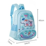 BILLCOS 15.7 * 13.3 * 5.1in School Bookbag for Girls, Cute Backpacks with Compartments for Kid Students Elementary School - Kuromi My Melody Cinnamoroll Kitty Backpack