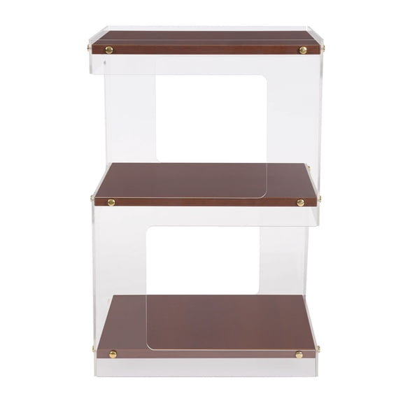 15.7*15.7*23.6in Bedside Table 3-Tier Square Side Table 110.23lbs Load Freestanding Tea Table for Home
