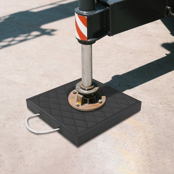15.7*15.7*2in Black Square Crane Outrigger Pad with Handle, Stabilizing Block for Truck/Trailer/Crane/RV
