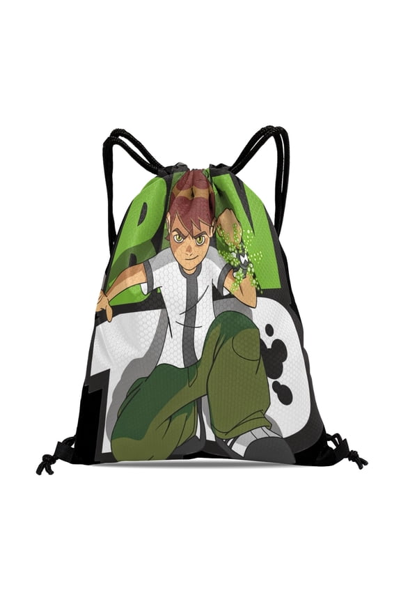 15.7 × 17.7 in Drawstring Backpack for Ben 10 Sackpack Adults Women Men Party Favor Bags Sports for Gym Travel Swimming Hiking Camping Tote Bag 15.7 × 17.7 in