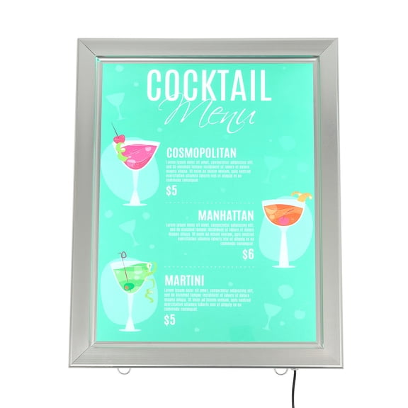 15.7*19.7 Inch LED Movie Poster Frame, Wall Mounted Advertising Picture Frame Display Led Light Box Sign Advertising Display Silver