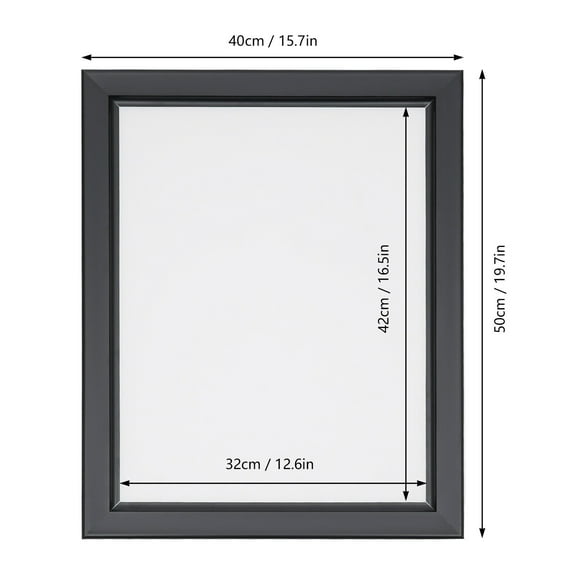 15.7*19.7 inch Black Rectangle LED Poster Frame Light Box Advertising Display