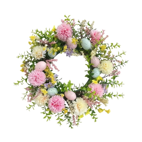 15.7" Artificial Pink Peony Wreath Faux Floral Natural Vine with Green Leaves Spring Summer Wreath for Home Wall Window Wedding Party Decor Spring Wreath - Mother's Day