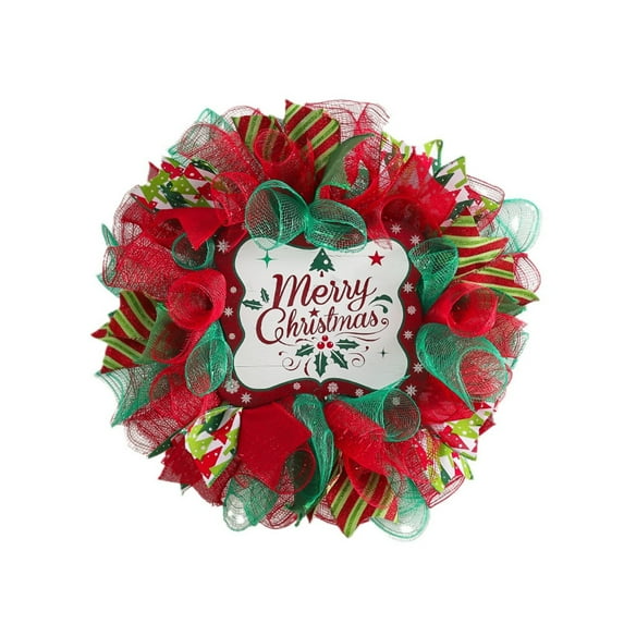 15.7" Christmas Wreaths for Front Door, Artificial Window Wall Hanging Decor , Large Merry Xmas Garland for Indoor Outdoor Home Decor Shop Display Holiday Scene Layout