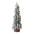 thumbnail image 1 of 15.7" Desktop Snowy Pine Tree with Wood Base, Small Snow Flocked Christmas Tree for Table Desk Decor, Mini Xmas Tree for Home Office Bedroom Kitchen Holiday Party Decoration, 1 of 7