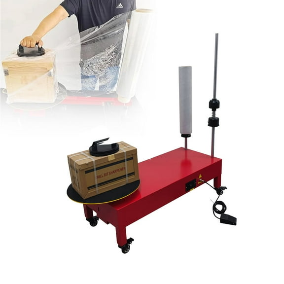 15.7" Double Shaft Electric Stretch Film Wrapping Machine Pallet Stretch Wrapper Wrap-Around Film Baler