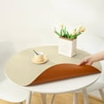 thumbnail image 1 of 15.7" Double Sided Two Color Leather Round Placemat - Heat Insulating Table Mat, Washable Non Slip Dining Mat for Kitchen & Table Decor, 1 of 6